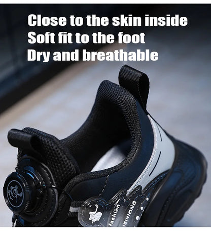 Boys Anti-Slip Waterproof Leather Running Shoes Outdoor Sports Walking Shoes Comfort Kids Sneakers For Autumn Winter...
