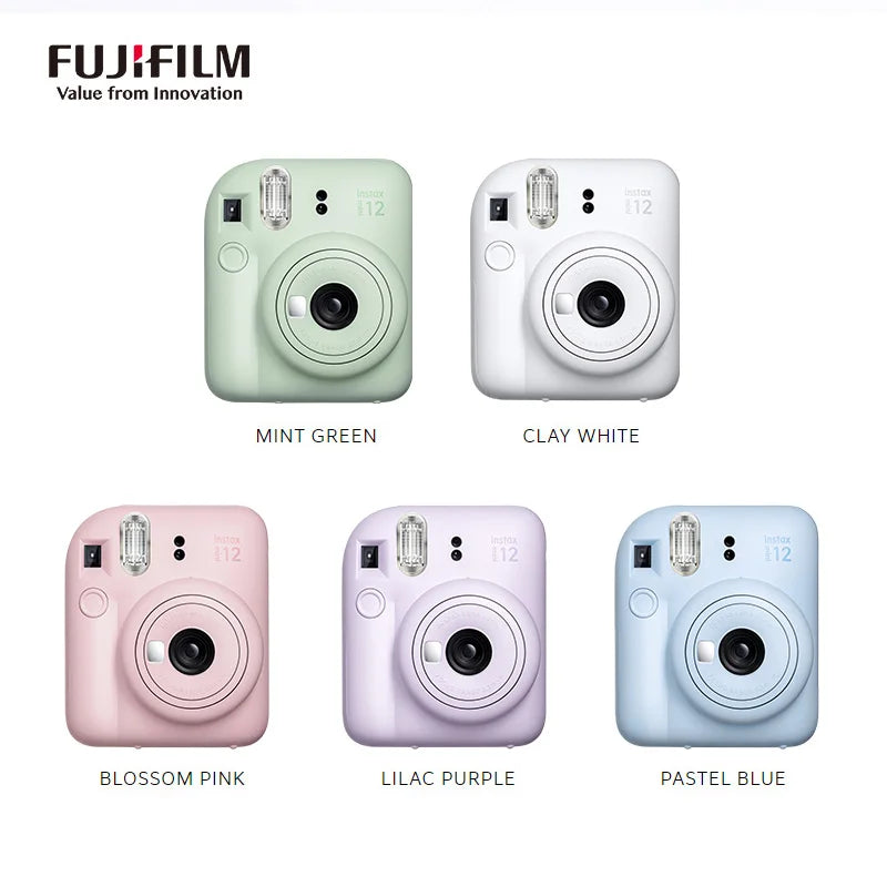 Genuine Fujifilm Instax Mini 12 Instant Camera With 20 Sheets Mini Film Paper Camera Shoulder Strap Bag Accessories Gift Suit - Kimlud