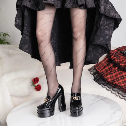 SIMLOVEYO Women Fashion Pumps Round Toe Chunky Heels 14cm Double Platform 4cm Slip On Metal Decor Big Size 43 44 45...