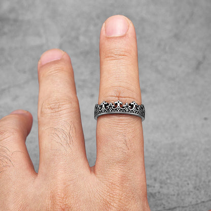 Simple Crown Stainless Steel Men Rings Punk New In For Male Women Fashion Jewelry Creativity Gift Wholesale Dropshiping