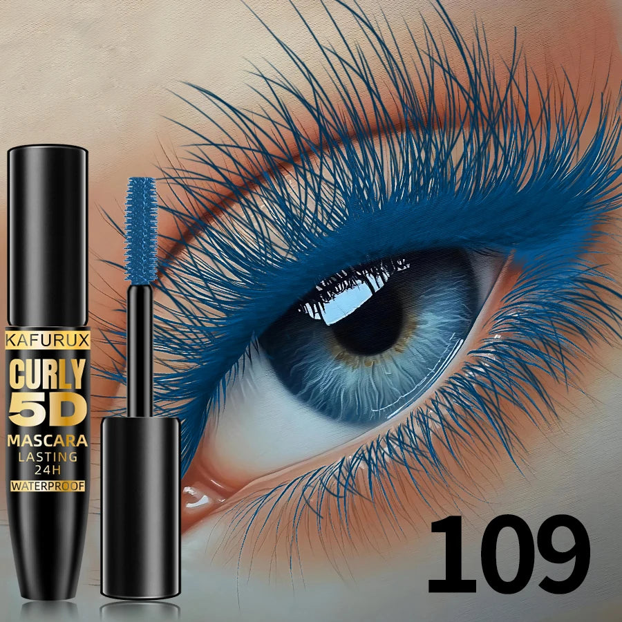 9 Colors 5D Silk Mascara with Big Eye Waterproof Lengthened Sweat-proof Long Lasting Purple Green Black Mascara Korean...