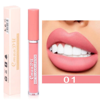 Nude Velvet Matte Lipstick Long Lasting Waterproof Rendering Non-stick Cup Makeup Lip Glaze Lips Liner Pencil Woman Cosmetics