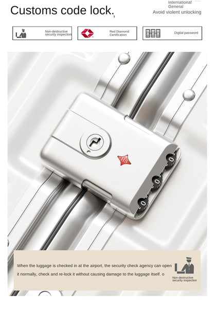 28/30/32 inch Travel Suitcases Large Capacity New Strong and Durable Thickened PC Aluminium Frame Trolley Suitcase 20'' Carrier