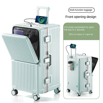 Front Opening Suitcase Aluminium Frame Large Capacity Carrier 28-inch Oversized Luggage 20 inch Trip Cabin Travel Case 2025 New