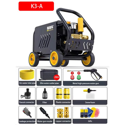 220V Pressure Car Washer 250Bar High Power Water Gun Car Washing Machine IPX5 Waterproof Multi-Piston Pump for Commercial Home - Kimlud
