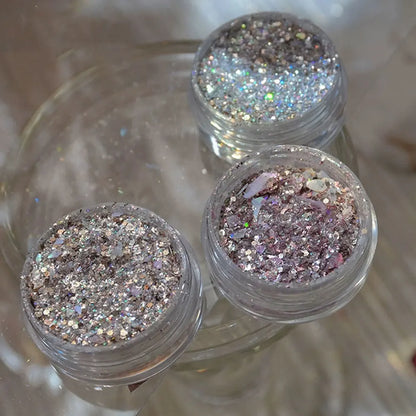 1Pcs Shimmer Gold/Rose Holographic Mica Nail Flakes Chrome Opal Iridescent Nail Glitter 0.5g Nail Epoxy Nail Gel Polish Powder