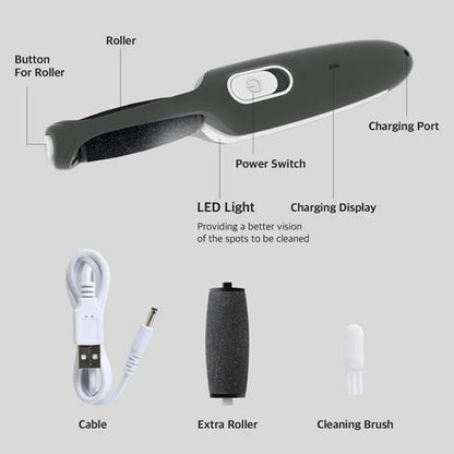Rechargeable Callus Remover Tool Home Foot Spa Bath Massager Pedicure Experience Removes Dry Skin for Smoother Feet
