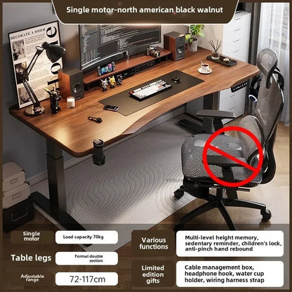 Nordic Office Computer Desks Gaming Table Smart Office Furniture Solid Wood Electric Lift Standing Table Luxury Home Study Table - Kimlud