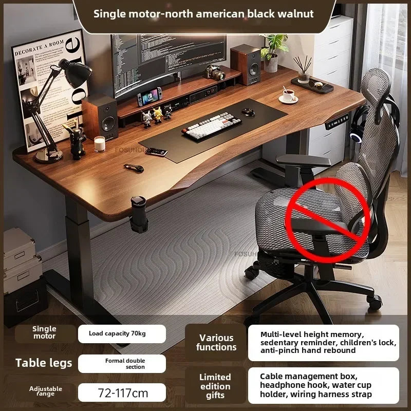 Nordic Office Computer Desks Gaming Table Smart Office Furniture Solid Wood Electric Lift Standing Table Luxury Home Study Table - Kimlud