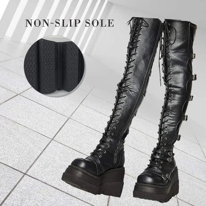 Wedges Long Boots for Women Autumn Winter Over-the-knee Boots Cosplay High Platform Women Boots New High Heel Gothic...