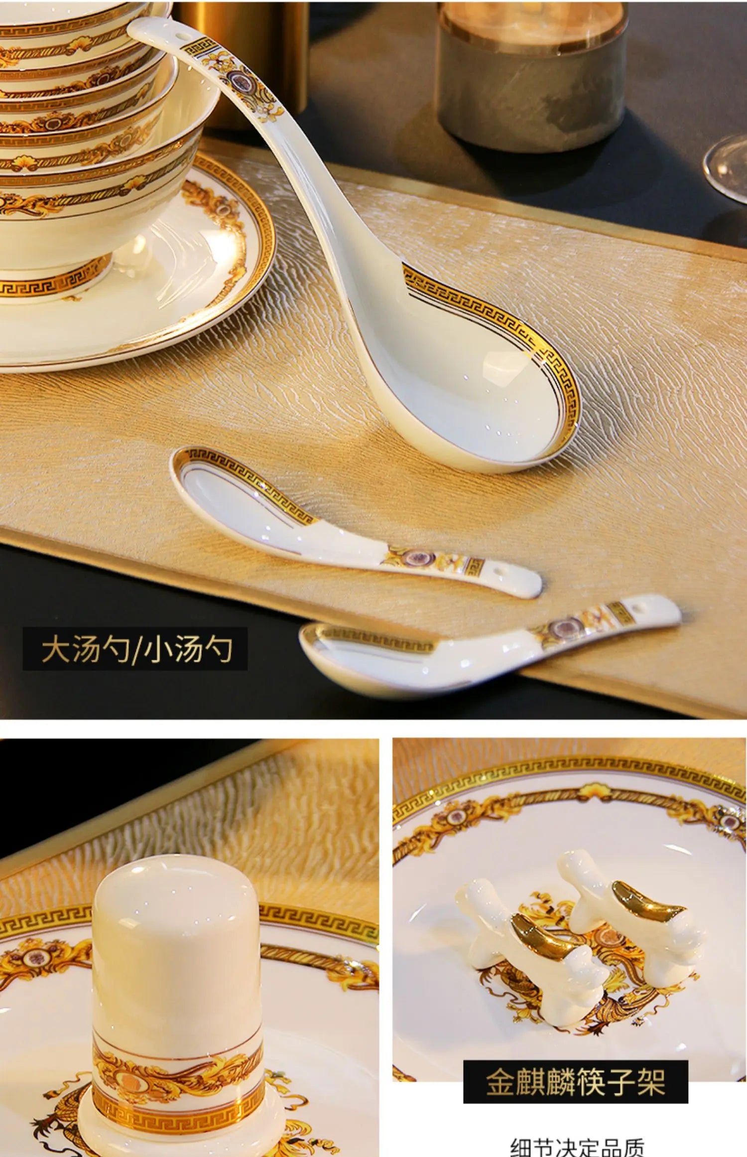 European Gold Luxury Tableware Designer Wedding Party Fine Bone China Dinnerware Sets Christmas Restaurant Vaisselle Dishes