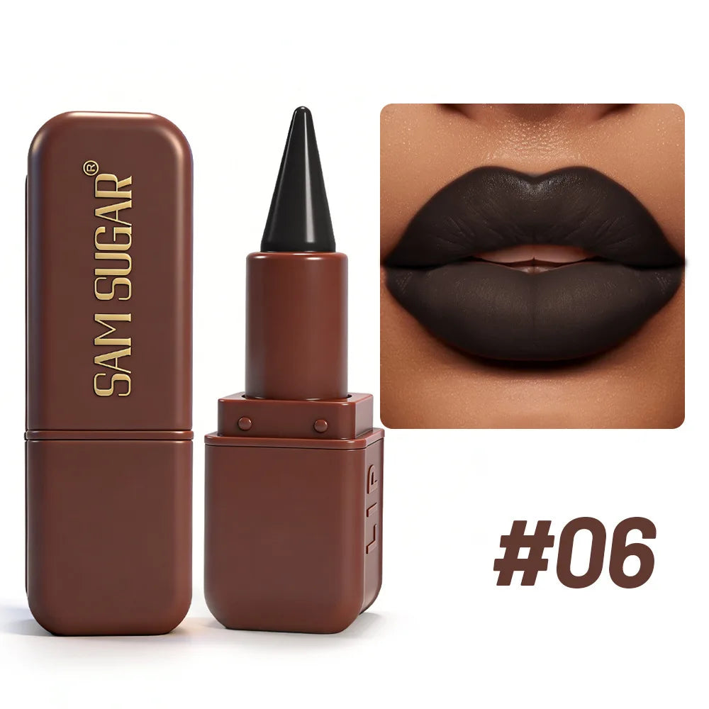 1PC Professional Lipstick Waterproof Lips Makeup Long Lasting Pigment Chocolate Brown Red Lipsticks Velvet Matte Tint...