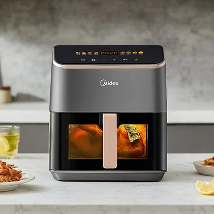 Midea Air Fryer, Home Use, No-Flip, Large Capacity, Video Fryer/Oven All-in-One, Sweet Potato Roaster - Kimlud