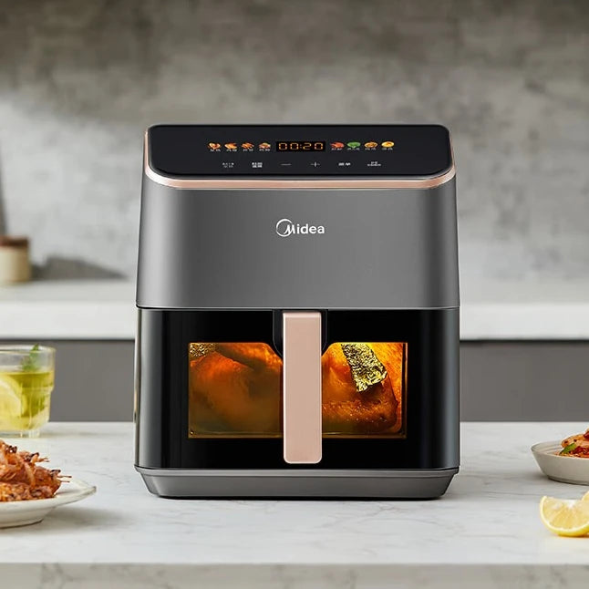 Midea Air Fryer, Home Use, No-Flip, Large Capacity, Video Fryer/Oven All-in-One, Sweet Potato Roaster - Kimlud