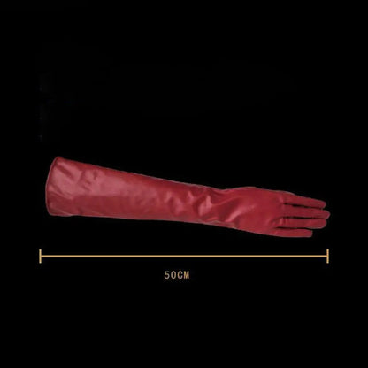 Full Finger Gloves Windproof Dress Gloves Faux Leather Long Arm Gloves Costume Gloves For Dating Gifts
