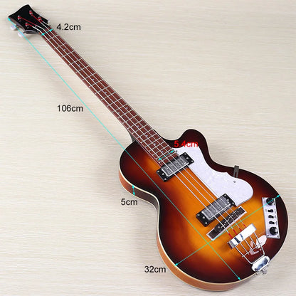 Sunburst 4 Strings Violin Bass Guitar 41 Inch Violin Guitarra Flame Maple Body High Gloss Finish | Kimlud Professional...