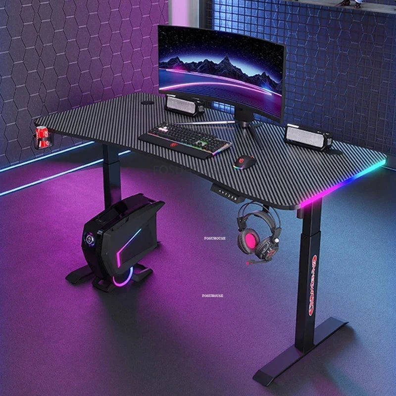 Upscale Lifting Mesa Gamer Computer Desks Simple Manmade Board Gaming Desk Light Luxury Household Bedroom E-sports Gaming Table