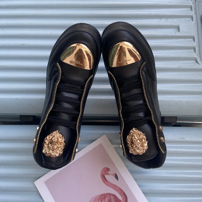 Zip decoration casual sneaker designer shoes for man luxury brand trainers running shoes high top sports casual ankle boots men - Kimlud