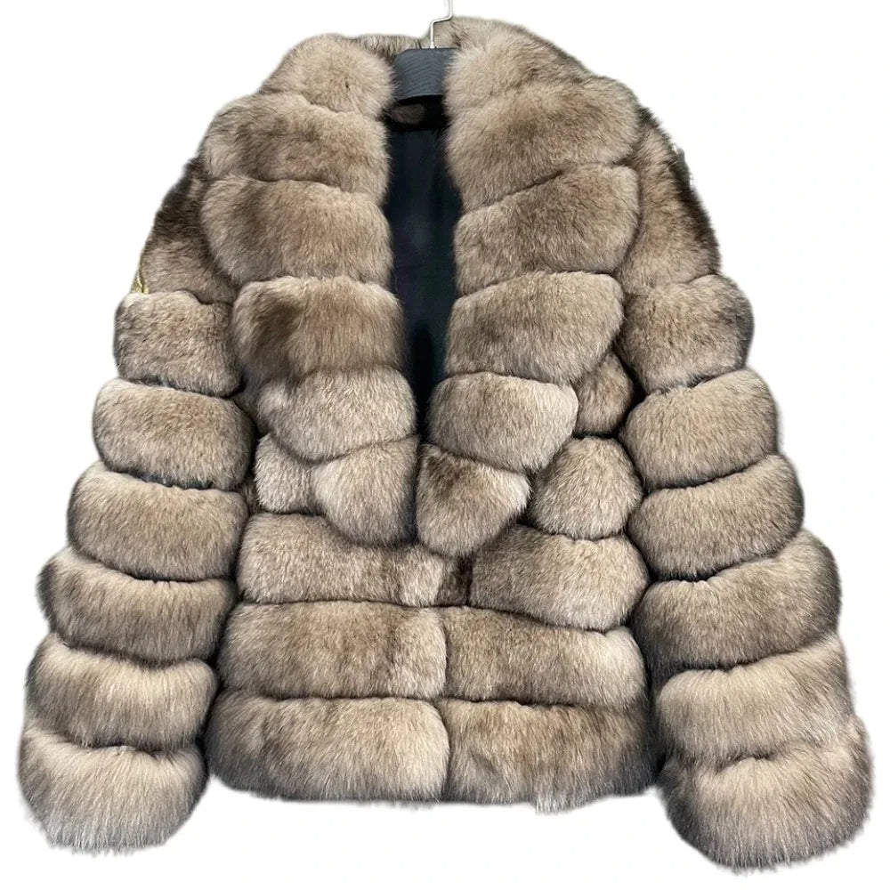 Winter High-End Young Women's Fox Fur Coat Colorful Sable Genuine Finland Imported Jacket 2025 Style for Fashionable Ladies