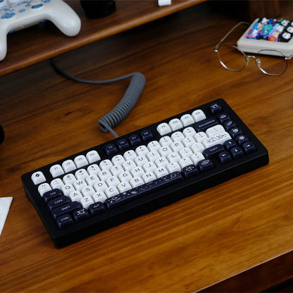 125 Keys Milky Way White Dye-Sublimation Keyboard Keycaps MOA Profile Cute PBT Key cap for Cherry MX Switches Gaming Keyboard