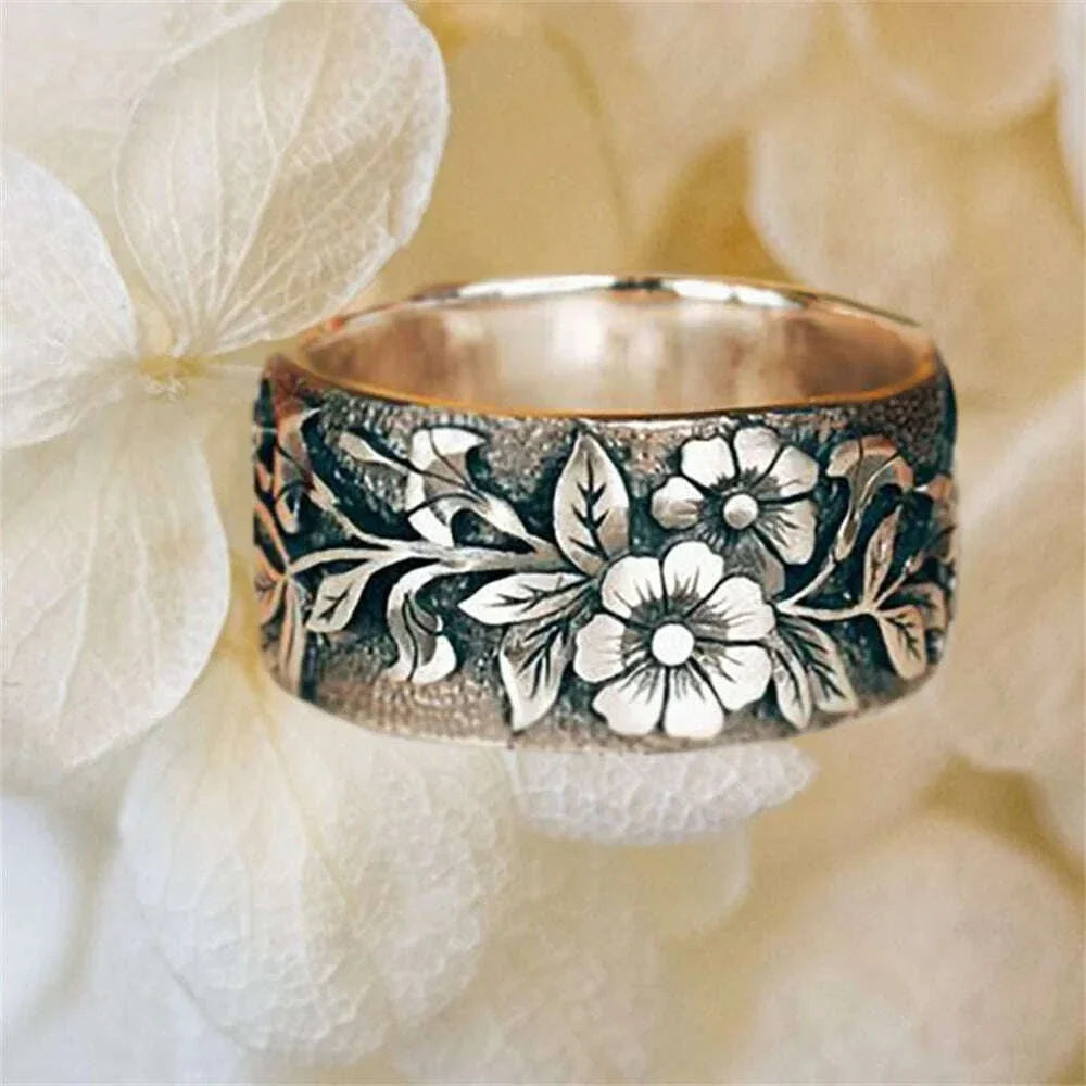 French Retro Flower Bird Ring For Women Fashion Simple Jewelry Accessories Wholesale