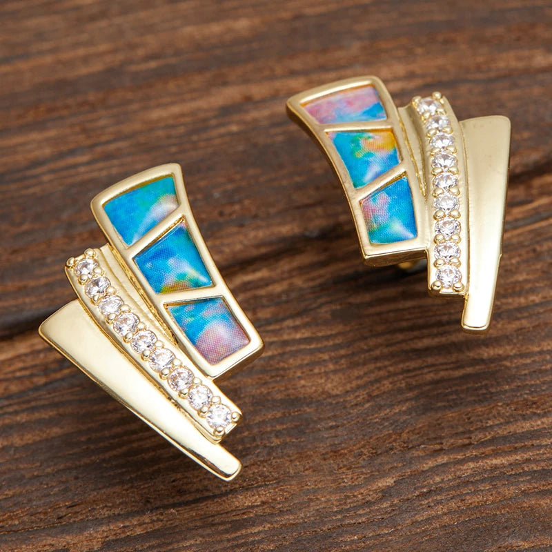 Luxury Super Bright White Cubic Zirconia Vintage Synthetic Gemstone Earrings Women's Gorgeous Elegant Party Jewelry Accessories