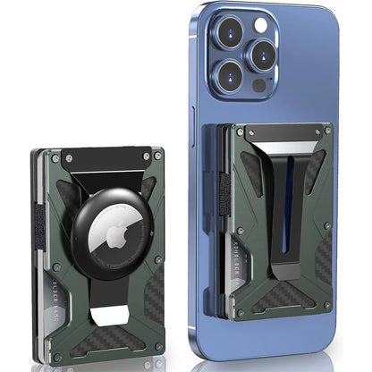 Mag Safe Wallet Money Clip, Air Tag Holder and Money Clip, [With1 Magnetic Sheets], for Magnetic and Non-Magnetic Phones
