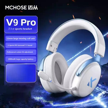 Mchose V9 Pro E-Sports Gaming Headphone Bluetooth Tri-Mode Wireless 7.1 Noise Reduction Moving Coil Low Latency Mic Headphone
