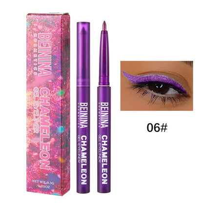 Shiny Chameleon Metallic Blue Eyeliner Gel Pen Eyeshadow Multicolor Eye Liner Pearlescent Polarized Glitter Eyes Pigment...