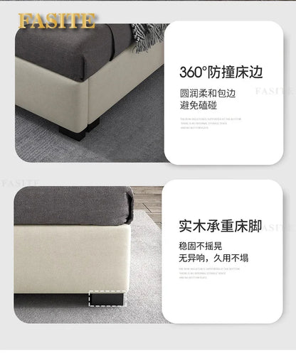 Premium High-quality New Arrival Technology Fabric Bed Small Unit, Master Bedroom, Large Bed, Light Luxury Nordic Fabric Bed