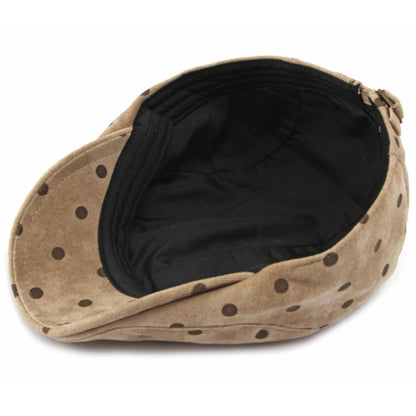 HT5153 Berets for Men Women Retro Artist Painter Beret Hat Male Female Dots Adjustable Ivy Flat Cap Autumn Faux Suede Beret Cap