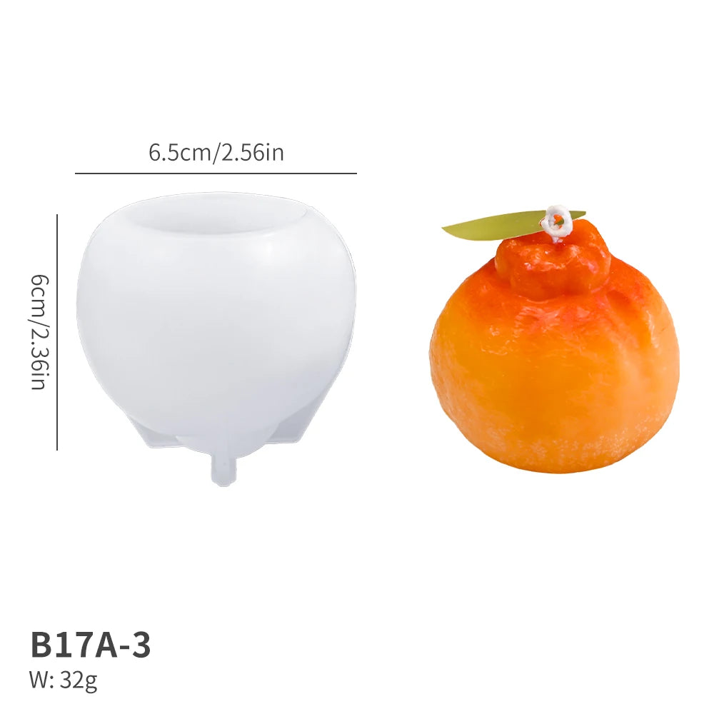 S0164 Creative 3D Orange Silicone Candle Mold Simulated Fruit Moldes Para Velas for  Aromatherapy Candle Making