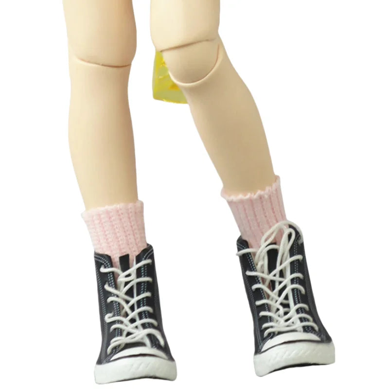 For Blythe Doll Socks Black White Pink Candy color Socks for Ob24 Ob22 Azone Doll Long Stockings - Kimlud