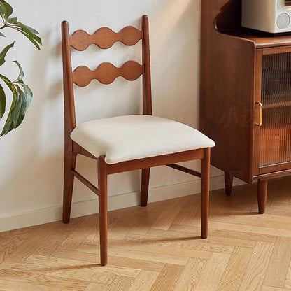 Solid Wood Dining Chair Household French Makeup Soft Bag Armrest Chair Light Luxury Balcony Backrest Silla Comedor Furniture - Kimlud