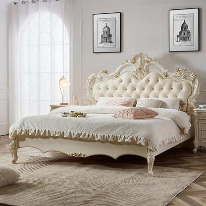 Princess France Bed Double Headboards Design Aesthetics Romantic Bed Bedroom Girls Wedding Muebles Lounge Suite...
