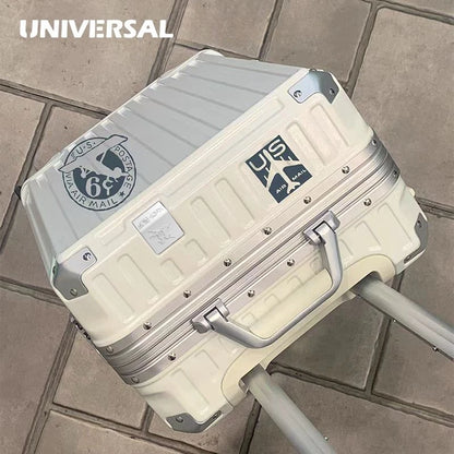 New ultra sturdy aluminum frame luggage, high aesthetic board case, universal wheel business travel box set, optional 20-28 inch