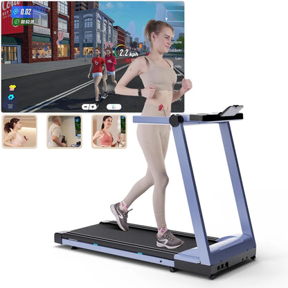3.5HP Foldable Treadmill 350lbs Adjustable 6% Incline Walkingpad for Home/Office LCD APP Data Treadmills 10MPH Exercise Machine - Kimlud