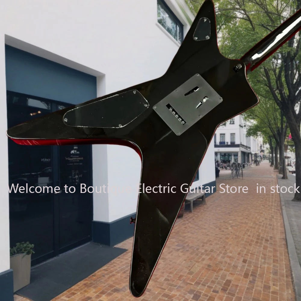 Deep blue 6-string electric guitar, tiger-patterned soundboard, rosewood fingerboard, good sound quality, gift guitarra...