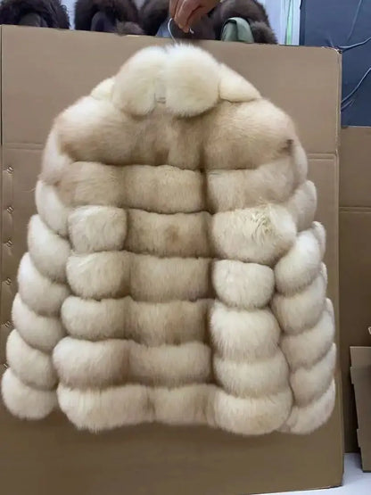 Winter High-End Young Women's Fox Fur Coat Colorful Sable Genuine Finland Imported Jacket 2025 Style for Fashionable Ladies