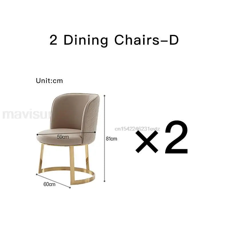 Luxury White Marble Dining Table And Chair Combination Rectangular Kitchen Tables Italian Type Large Concise Modern Furniture - Kimlud