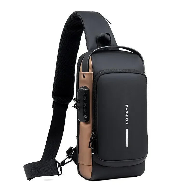 Men Anti Theft Chest Bag Shoulder Bags USB Charging Crossbody Package School Short Trip Messengers Bags Men's Oxford Sling Pack - Kimlud