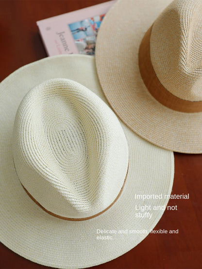 USPOP Classic Panama Straw Hat Unisex Jazz Hat Summer All-match Anti-ultraviolet Sun Hat