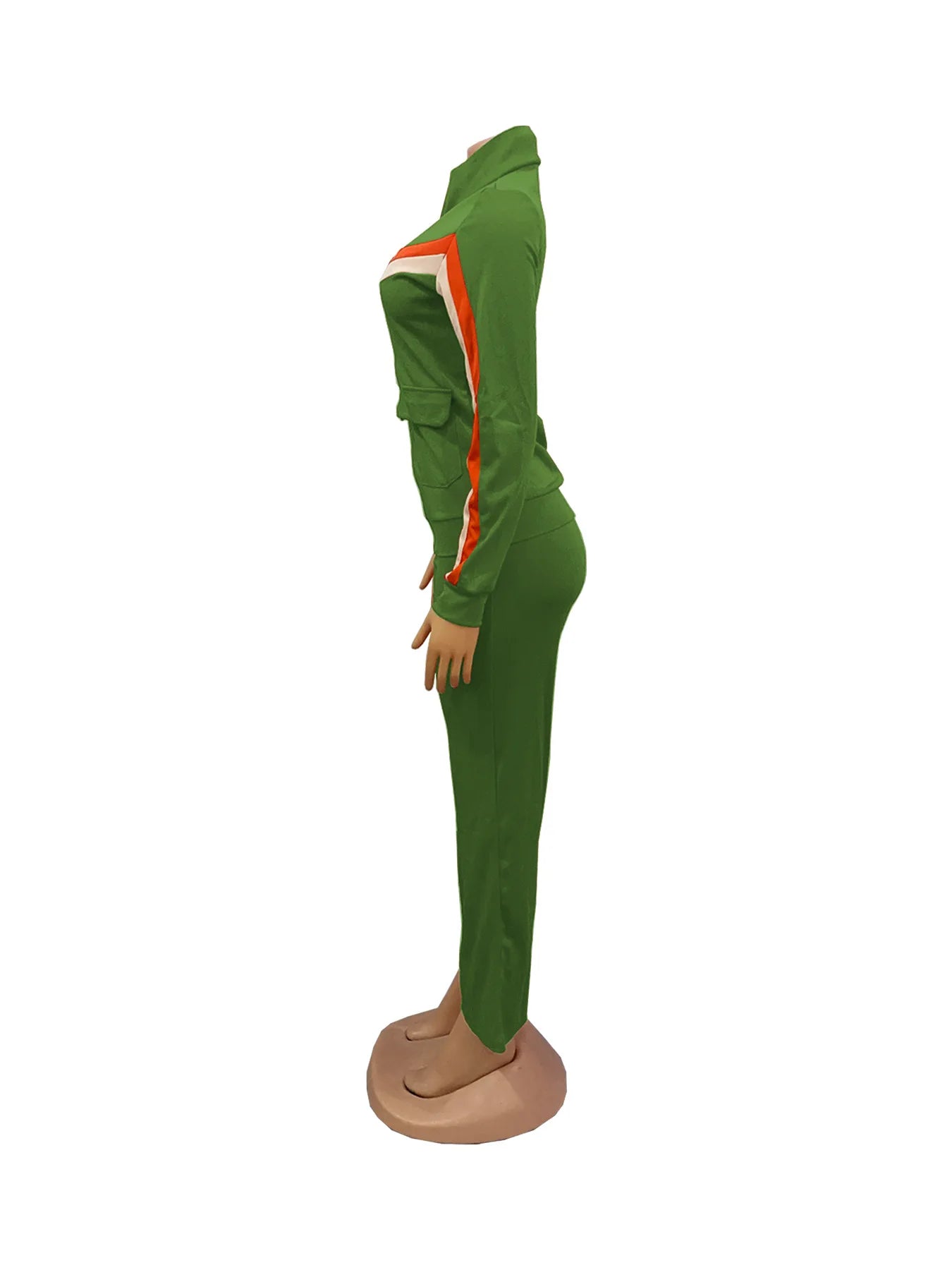 TW521 Women's Sports Casual Fashion Two-piece Striped Splicing Set | Kimlud Mid Range Pants