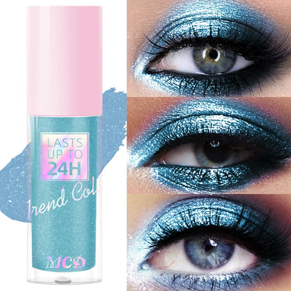 1pc Glitter Metallic Waterproof Liquid Eyeshadow Long-Lasting & Smudge-Proof Blue Pink Purple Korean Makeup Eye Shadow...