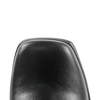 Onlymaker Women Quare Toe Double Platform Block Heel Ankle Boots Zipper Chunky Heel Black Matte Fashion Lady Ankle Boots