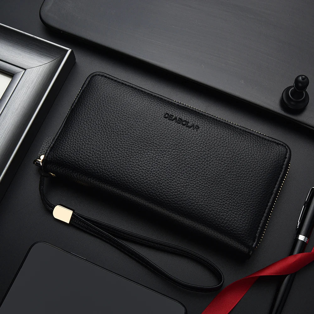 Men Wallets Long Style High Quality Card Holder Male Purse Zipper Large Capacity Brand PU Leather Wallet For Men