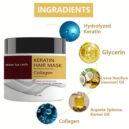 Miracle Hair Mask, Collagen, Keratin - Coconut Oil Deep Hair Care - Powerful Moisturizing and Hydrating - Repair Small, Sparse, Fragrile, Dry and Damaged Hair