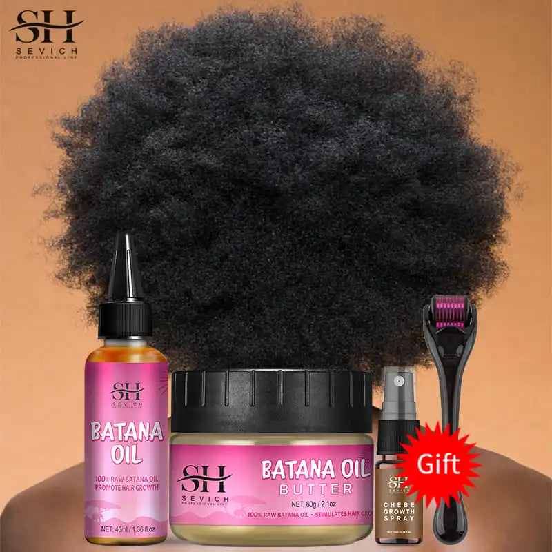 Fast Hair Growth Set Batana oil Traction Alopecia Hair Mask Anti Break Loss Hair Growth Oil Baldness Treatment chebe...