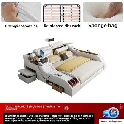 Korean Modern Luxury Bed European Nature Luxury Bedroom Human Bed Design Multifunctional Bedroom Camas King Size Home Furniture - Kimlud