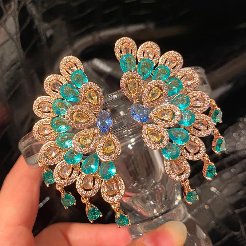 Fashion Temperament Luxury Color Zircon Earrings | Kimlud Office Luxury Jewelry